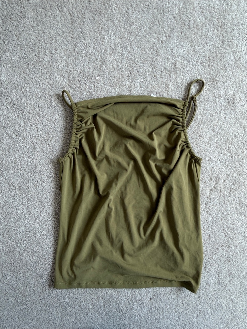 H&M Olive Green Ruched Strap Camisole